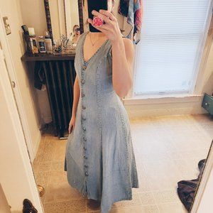 Vintage 90s Paris Sport Club Denim Jumper (with tie backs!)